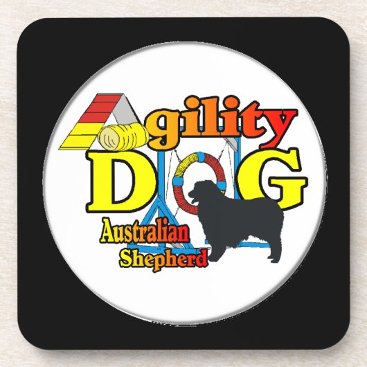Australian Shepherd Agility Drankjes Onderzetter (Voorkant)