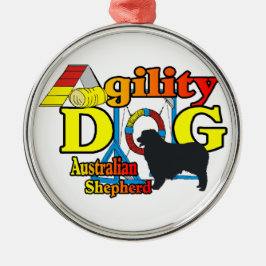 Australian Shepherd Agility Metalen Ornament