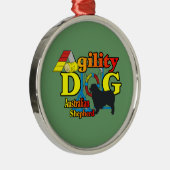 Australian Shepherd Agility Metalen Ornament (Rechts)