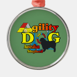 Australian Shepherd Agility Metalen Ornament