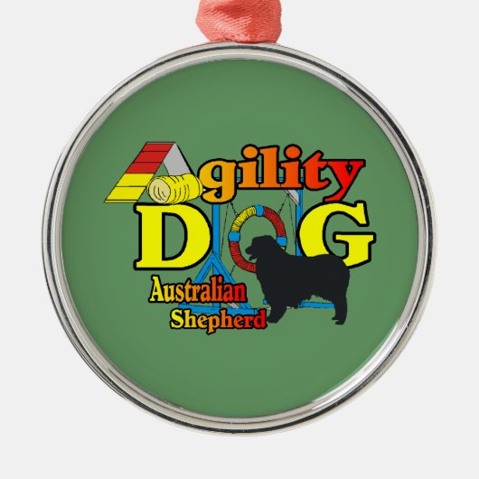 Australian Shepherd Agility Metalen Ornament (Voorkant)