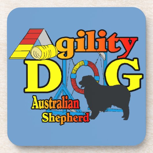 Australian Shepherd Agility Onderzetter (Voorkant)