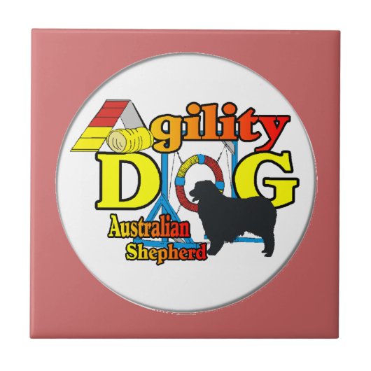 Australian Shepherd Agility Tegeltje (Voorkant)