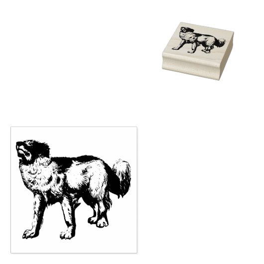 Australian Shepherd aka Aussie Hondenras Rubberstempel (Gestempeld)