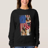 Australian Shepherd American Flag Usa Patriotic Do Trui (Voorkant)