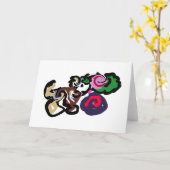 Australian shepherd and roses joy kaart (Gele Bloem)