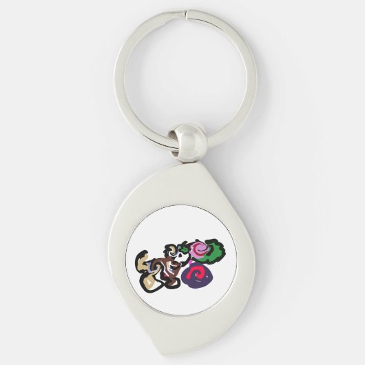 Australian shepherd and roses joy sleutelhanger (Voorkant)