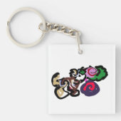 Australian shepherd and roses joy sleutelhanger (voorkant)