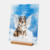 Australian Shepherd Angel Dog Naam Pet Memorial Acryl Bord (Hoek)