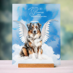 Australian Shepherd Angel Dog Naam Pet Memorial Acryl Bord
