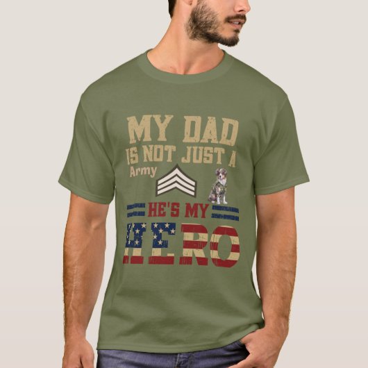Australian Shepherd Army Sergeant Dad T-shirt (Voorkant)