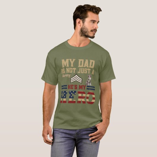 Australian Shepherd Army Sergeant Dad T-shirt (Voorkant volledig)