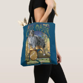 Australian Shepherd Art Nouveau Canvas tas (Dichtbij)