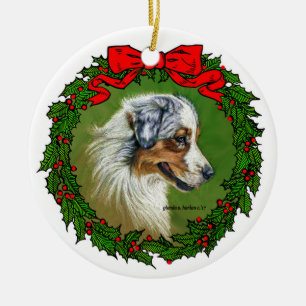 Australian Shepherd Art van Glenda S. Harlan Keramisch Ornament