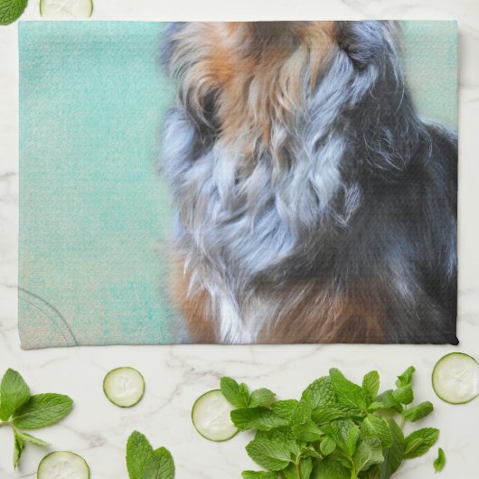 Australian Shepherd Artistic Photo Kitchen Towel Theedoek (Gevouwen)