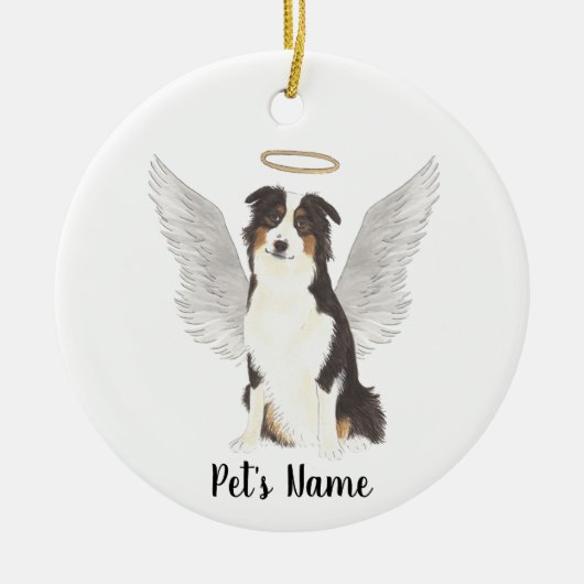 Australian Shepherd Aussie Betuiging Herdenking  Keramisch Ornament (Voorkant)