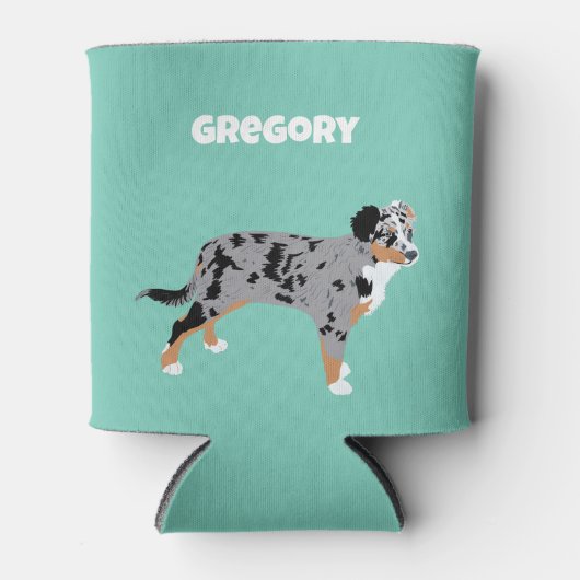 Australian Shepherd Aussie Dogs Can Sleeve Blikjeskoeler (Voorkant)