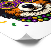 Australian Shepherd Aussie Hond Mardi Gras Carnava Poster (Hoek)