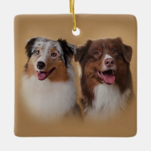 Australian Shepherd - Aussie Keramisch Ornament (Voorkant)