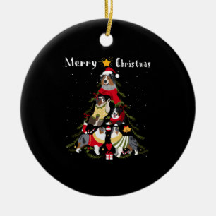 Australian Shepherd Aussie kerstboom Xmas Dog Keramisch Ornament