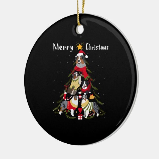 Australian Shepherd Aussie kerstboom Xmas Dog Keramisch Ornament (Links)