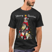 Australian Shepherd Aussie kerstboom Xmas Dog T-shirt (Voorkant)