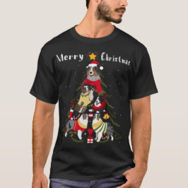 Australian Shepherd Aussie kerstboom Xmas Dog T-shirt