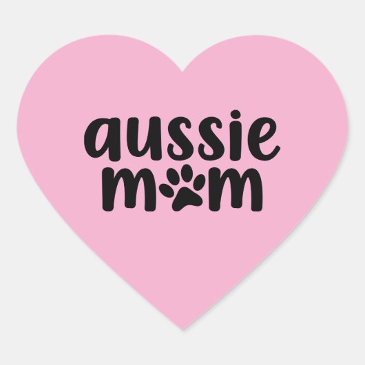 Australian Shepherd Aussie Mom Sticker Pink (Voorkant)