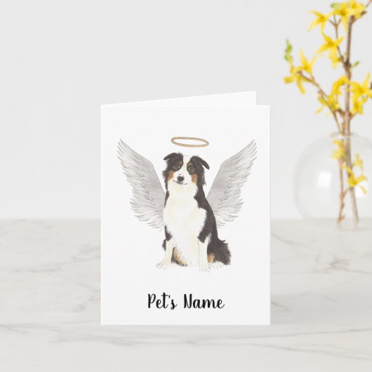 Australian Shepherd Aussie Sympathie Memorial Kaart (Gele Bloem)