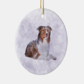 Australian Shepherd - Aussie Waterverf Digital Ar Keramisch Ornament (Rechts)