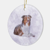 Australian Shepherd - Aussie Waterverf Digital Ar Keramisch Ornament (Links)