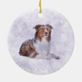 Australian Shepherd - Aussie Waterverf Digital Ar Keramisch Ornament (Achterkant)
