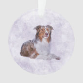 Australian Shepherd - Aussie Waterverf Digital Ar Ornament (voorkant)