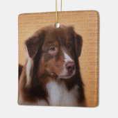 Australian Shepherd Aussie Waterverf Digital Art Keramisch Ornament (Links)