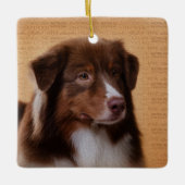 Australian Shepherd Aussie Waterverf Digital Art Keramisch Ornament (Voorkant)