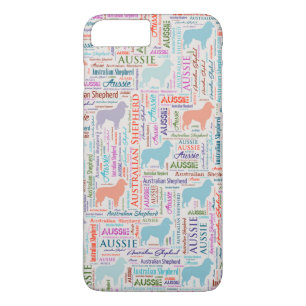 Australian Shepherd Aussie Word Art iPhone 8/7 Plus Hoesje