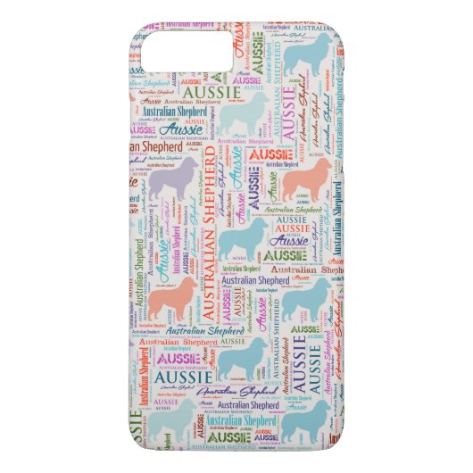 Australian Shepherd Aussie Word Art Case-Mate iPhone Case (Achterkant)