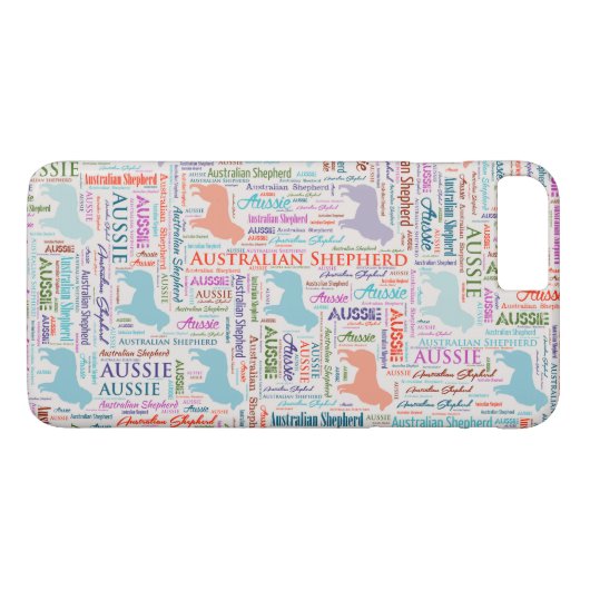 Australian Shepherd Aussie Word Art Case-Mate iPhone Case (Achterkant (Horizontaal))
