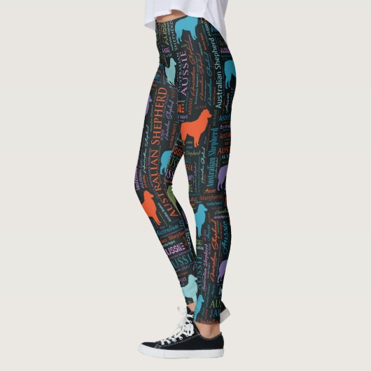 Australian Shepherd Aussie Word Art Leggings (Links)