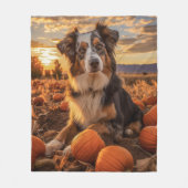 Australian Shepherd Autumn Fleece Deken (Voorkant)