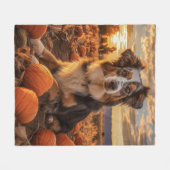 Australian Shepherd Autumn Fleece Deken (Voorkant (Horizontaal))