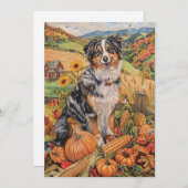 Australian Shepherd Autumn Harvest Thanksgiving Feestdagenkaart (Voorkant / Achterkant)