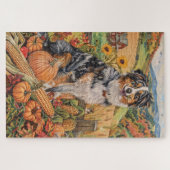 Australian Shepherd Autumn Harvest Thanksgiving Legpuzzel (Horizontaal)