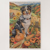 Australian Shepherd Autumn Harvest Thanksgiving Legpuzzel (Verticaal)