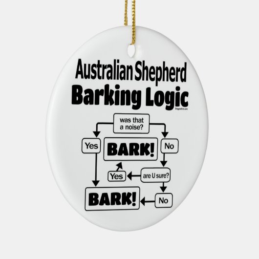 Australian Shepherd Barking Logic Keramisch Ornament (Rechts)