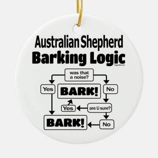 Australian Shepherd Barking Logic Keramisch Ornament (Voorkant)