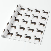 Australian Shepherd Basic Breed Silhouette Cadeaupapier (Uitgerold)