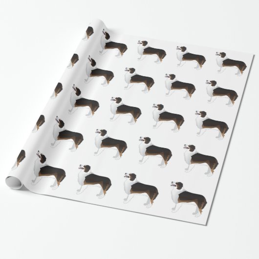 Australian Shepherd Basic Breed Silhouette Cadeaupapier (Uitgerold)
