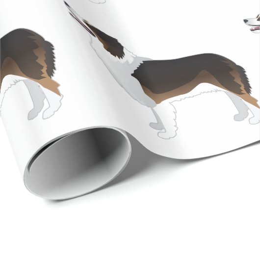 Australian Shepherd Basic Breed Silhouette Cadeaupapier (Rol Hoek)