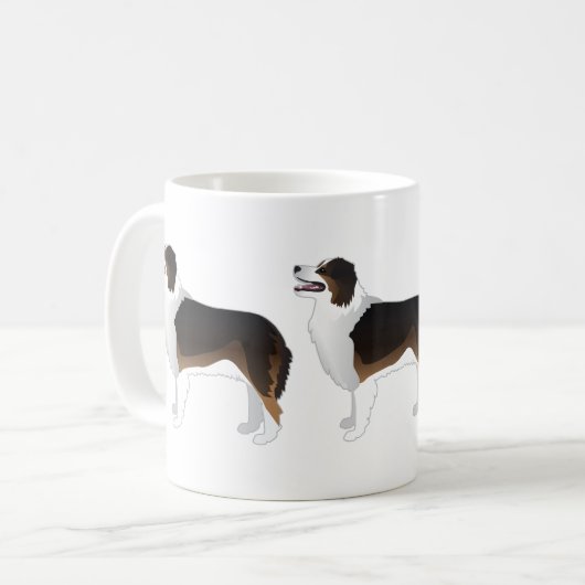 Australian Shepherd Basic Breed Silhouette Koffiemok (Voorkant links)